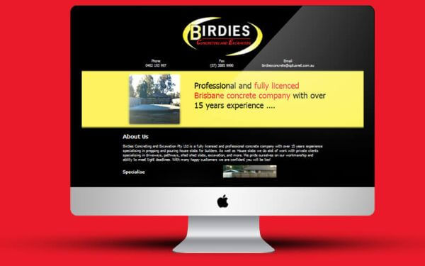 Birdies Concreting Website design & Development