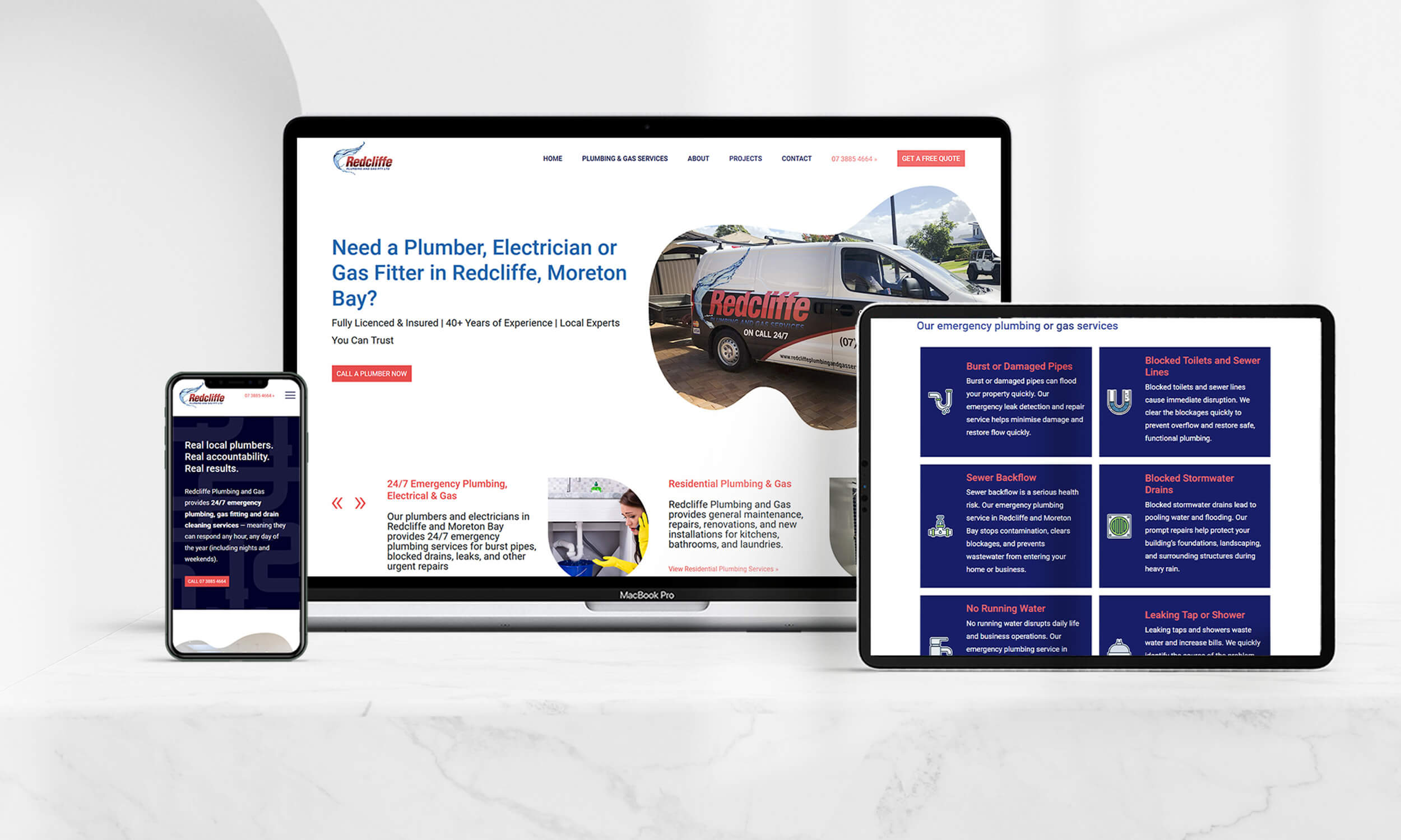 Redcliffe Plumbing Website Design